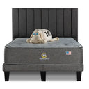 Cama Europea Serta Smartcomfort 2 Plazas Box Respaldo Tibet Marengo - confort superior y base firme para un sueño reparador