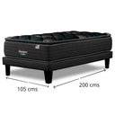 Cama Europea Beautyrest Dolphin 1.5 Plazas Box + Respaldo Tignes Marengo