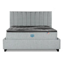 Cama Europea Bignest Simmons Sunset 2 Plazas Box Respaldo Tibet Plata - confort superior y base firme para un sueño reparador