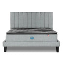 Cama Europea Lownest Simmons Sunset King Respaldo Tibet Plata - confort superior y base firme para un sueño reparador