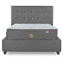 Cama Europea Bignest Serta Serene King Respaldo Tignes Gris - confort superior y base firme para un sueño reparador
