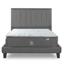 Cama Europea Lownest Serta Serene 2 Plazas Box Respaldo Tibet Gris - confort superior y base firme para un sueño reparador