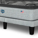 Cama Europea Simmons Sky 2 Plazas Box Respaldo Tibet Plata - confort superior y base firme para un sueño reparador