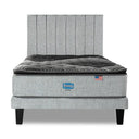 Cama Europea Simmons Sunset 1.5 Plazas Box Respaldo Tibet Plata - confort superior y base firme para un sueño reparador
