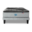 Cama Europea Simmons Sunset 1.5 Plazas Box Respaldo Tibet Plata - confort superior y base firme para un sueño reparador