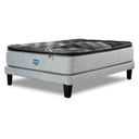 Cama Europea Simmons Sunset 1.5 Plazas Box Respaldo Tignes Plata - confort superior y base firme para un sueño reparador