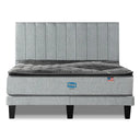 Cama Europea Simmons Sunset King Respaldo Tibet Plata - confort superior y base firme para un sueño reparador