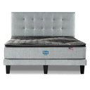Cama Europea Simmons Sunset King Respaldo Tignes Plata - confort superior y base firme para un sueño reparador