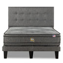 Cama Europea Serta Advantage Dual King Respaldo Tignes Gris - confort superior y base firme para un sueño reparador