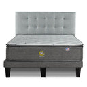 Cama Europea Serta Serene King Respaldo Tignes Plata - confort superior y base firme para un sueño reparador