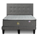 Cama Europea Serta Serene 2 Plazas Box Respaldo Tignes Gris - confort superior y base firme para un sueño reparador