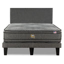 Cama Europea Serta Advantage Dual 2 Plazas Box Respaldo Praga Gris - confort superior y base firme para un sueño reparador