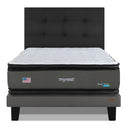 Cama Europea My Rest Dual Sense 1.5 Plazas Box Respaldo Tignes Marengo - confort superior y base firme para un sueño reparador