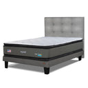 Cama Europea My Rest Dual Sense 1.5 Plazas Box Respaldo Tignes Plata - confort superior y base firme para un sueño reparador