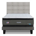 Cama Europea My Rest Dual Sense 1.5 Plazas Box Respaldo Tignes Arena - confort superior y base firme para un sueño reparador