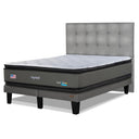 Cama Europea My Rest Dual Sense 2 Plazas Box Respaldo Tignes Plata - confort superior y base firme para un sueño reparador