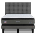 Cama Europea My Rest Dual Sense King Respaldo Tignes Gris - confort superior y base firme para un sueño reparador