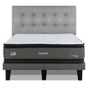 Cama Europea My Rest Dual Sense King Respaldo Tignes Plata - confort superior y base firme para un sueño reparador