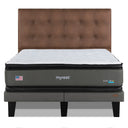 Cama Europea My Rest Dual Sense King Respaldo Tignes Habano - confort superior y base firme para un sueño reparador